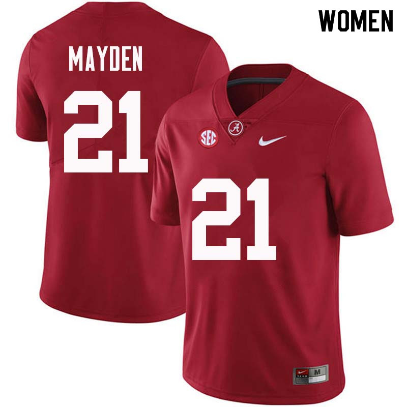 Alabama Crimson Tide Women's Jared Mayden #21 Crimson NCAA Nike Authentic Stitched College Football Jersey XK16V10DO